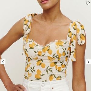 NWT Reformation Blanca Top in Lemonade SOLD OUT ONLINE